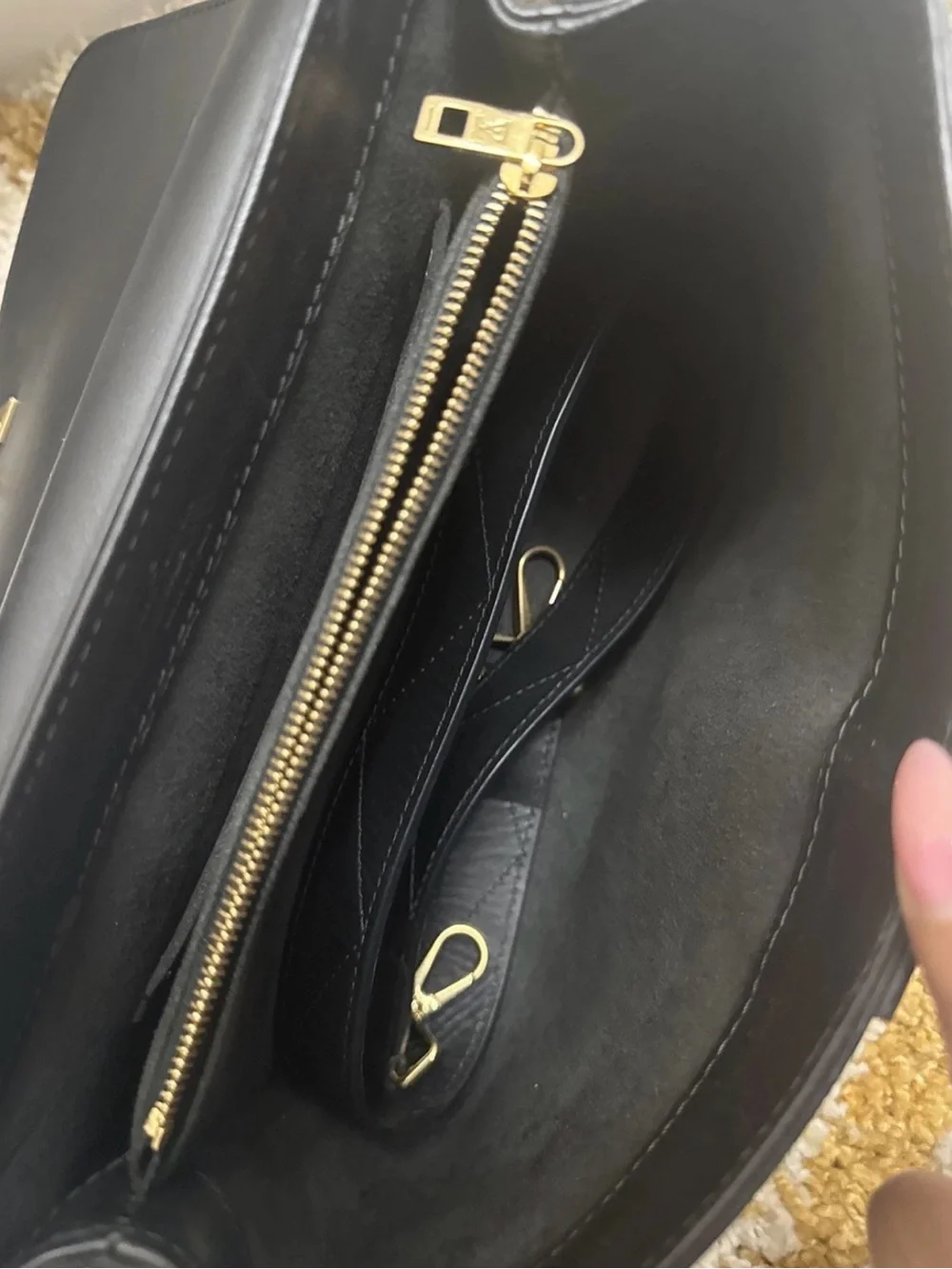Louis Vuitton Black Monogram V Satchel with Gold Hardware